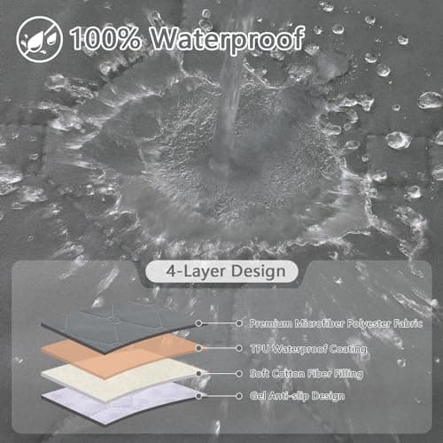 100% Waterproof Recliner Chair Covers, Non-Slip, Pet-Durable, with Pocket (Dark Grey)