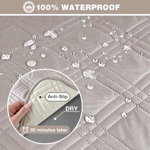 Waterproof Loveseat Recliner Cover for Pets and Kids - Gray (2 Seater) — Cream