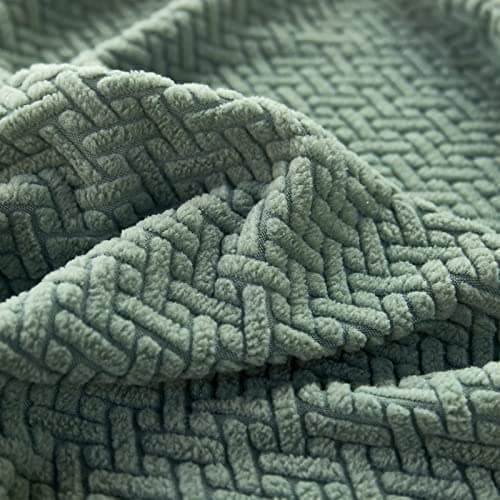 Wear-Resistant L Shape Sectional Couch Cover, Pet Protector for Cats and Dogs (Weave White, Large) — A-weave Green