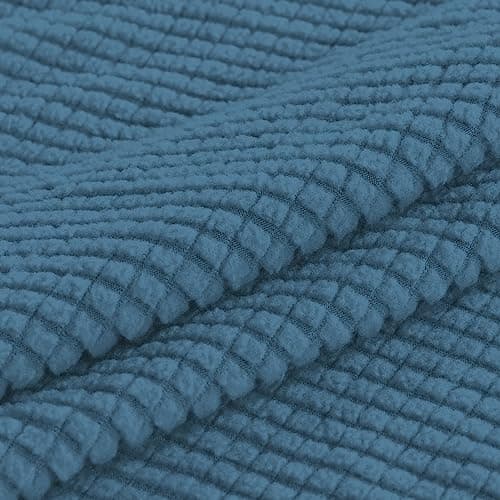Turquoize 3-Piece Sofa Covers for 2-Cushion Couch, Washable Biscotti Beige Jacquard Slipcovers — Dusty Blue