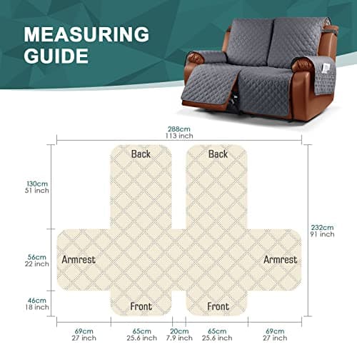 Ruaozz Waterproof Recliner Sofa, Loveseat and Chair Covers