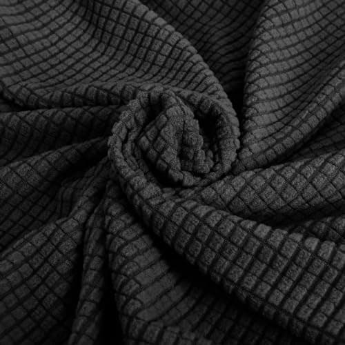 Super Stretch Dark Grey Sofa Covers for 3 Cushion Couch (71"-91") — Black