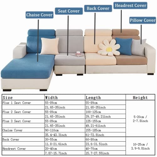 2025 Wear-Resistant Stretch L-Shaped Chaise Lounger Sofa Covers (Weave Grey)