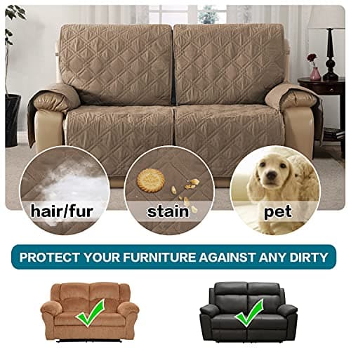 Turquoize 100% Waterproof Recliner Sofa Cover for 2 Seat Couch (Medium, Taupe)