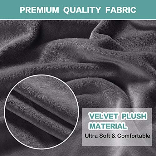 Turquoise Velvet Couch Covers for 3 Cushion Sofas (Gray)