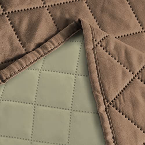 Deeky Reversible Waterproof Couch Cover for 3-Cushion Furniture — Brown/Beige