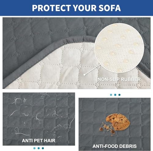 XINEAGE Loveseat Sofa Cover, Dark Grey Waterproof & Soft Washable