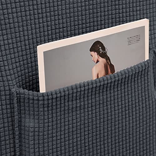 KEKUOU Stretchy Recliner Cover for Charcoal Lazy Boy with Elastic Bottom
