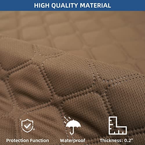 Eismodra Waterproof Recliner Chair Covers, Anti-Slip Brown (23x35")