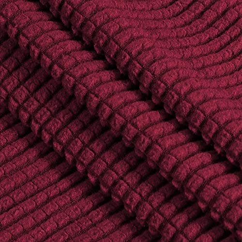 PrinceDeco Stretch Loveseat Sofa Cover, Brown, Washable Pet Friendly — Burgundy Red
