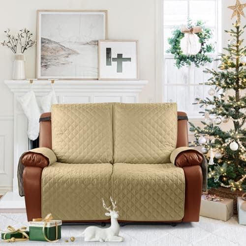 Waterproof Recliner Sofa Cover for Kids, Dogs, Pets (Sand, 2 Seater)