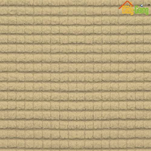 Dark Gray Stretch Loveseat Cushion Cover with Elastic Bottom — Beige