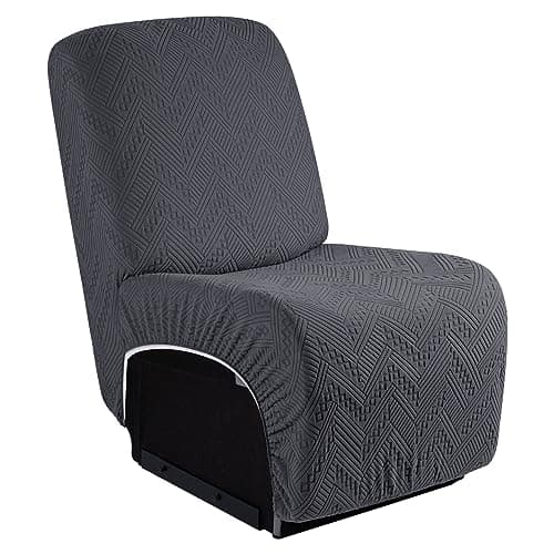 Reclining Armless Chair Cover for Sectional Sofa - Small, Chocolate — Dark Gray