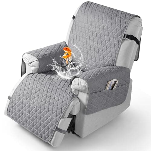 TAOCOCO 100% Waterproof Recliner Cover - Perfect for Slip and Stain Protection, Suitable for Elderly and Disabled Users, Ideal for Outdoor Patios or Indoor Use(Chocolate, Small-22'') — Light Grey