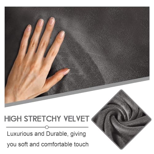 ULTICOR 4-Piece Velvet Recliner Cover, Dark Grey
