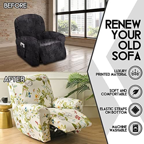 CRFATOP Recliner Chair Slipcovers with Pockets 1 Seat Recliner Cover 4-Pieces Fallon Collection Slipcover Lazy Boy Chair Cover for Recliner with Elastic Bottom,08

Recliner Chair Slipcovers with Pockets 1 Seat Recliner Cover 4-Pieces Fallon Collectio
