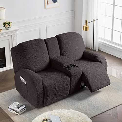 Reclining Armless Chair Cover for Sectional Sofa - Small, Chocolate