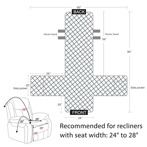 Non-Slip Waterproof Velvet Recliner Chair Cover for Leather Chairs Brown