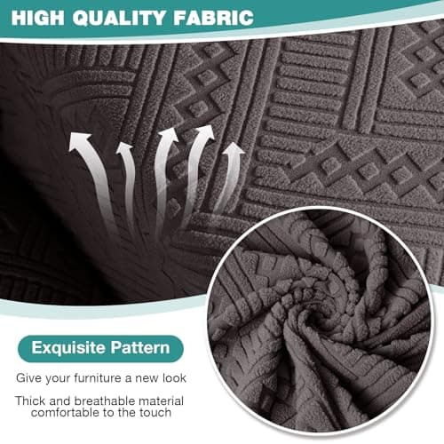 Ruaozz Chocolate Oversized Chaise Couch Cover for L-Shaped Recliner With Pocket