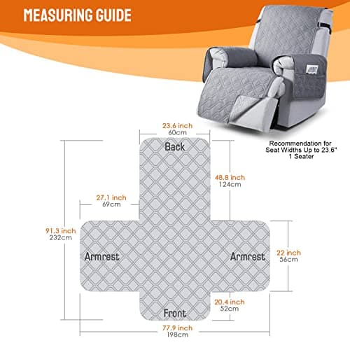 VANSOFY 100% Waterproof Dog Chair Cover, Light Gray, 23.6"