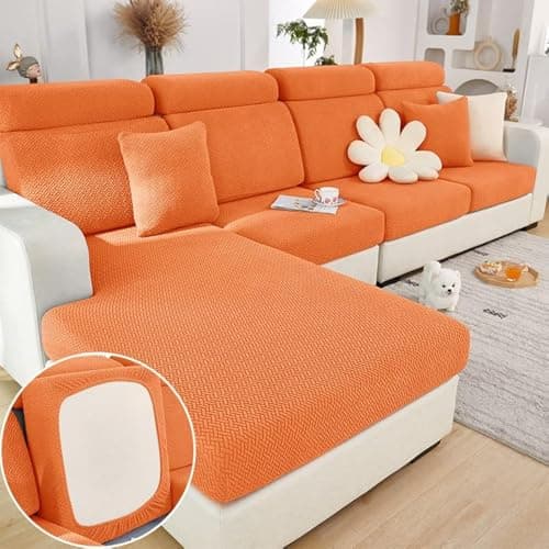 Jonuiony Wear-Resistant L-Shape Sectional Couch Slipcover (Dark Grey, Large) — A-orange