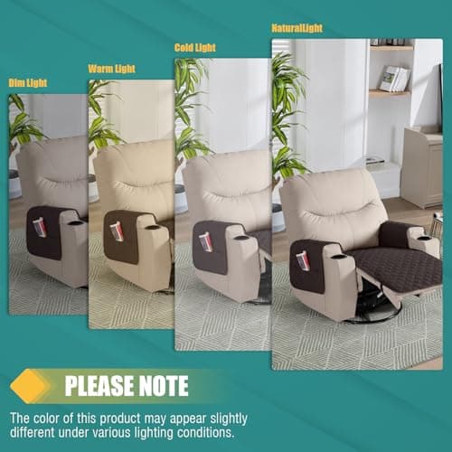 Ruaozz Waterproof Recliner Cover for Pets and Kids (Chocolate, Small)