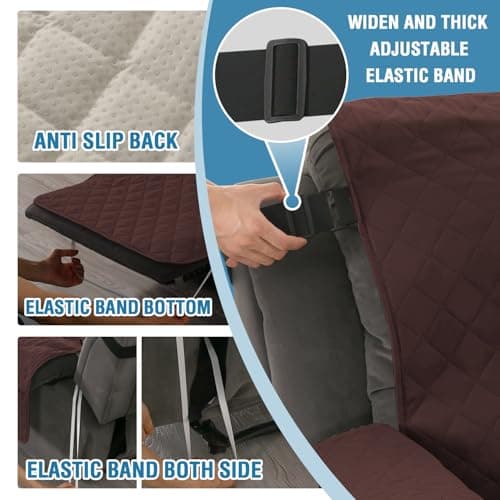 H.VERSAILTEX Waterproof Recliner Sofa Cover, Chocolate, for 3 Seat Recliner Couch