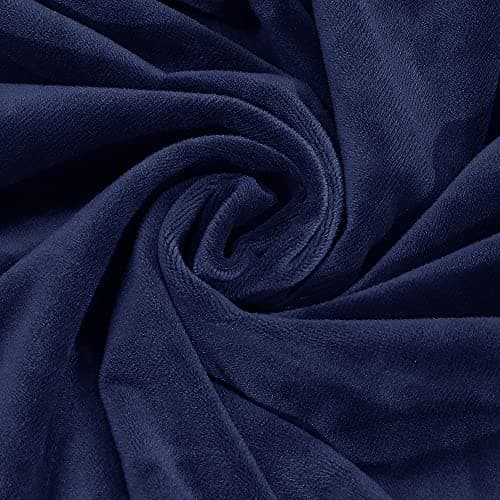 Navy Velvet Recliner Loveseat Cover, Stretch Reclining Slipcover — Navy Blue