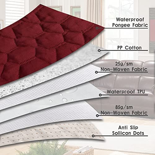 RBSC Burgundy 32" Right Recliner Sofa Waterproof Covers