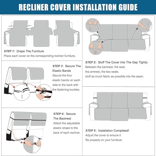 100% Waterproof Non-Slip Recliner Sofa Cover, Pet & Wine Protection (Beige, Loveseat)