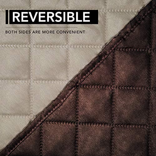 Water Resistant Oversized Recliner Cover with Elastic Straps, Large (27-29 in), Chocolate/Beige
