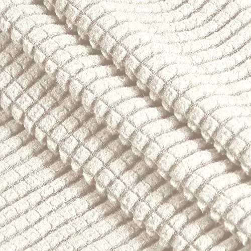 PrinceDeco Stretch Loveseat Sofa Cover, Brown, Washable Pet Friendly — Ivory