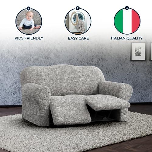 Mille Righe - Platinum Recliner Loveseat Cover