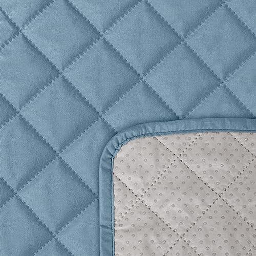 Waterproof Loveseat Recliner Cover for 2 Seat Sofa, Dark Gray - Kids and Pets Friendly — Light Blue
