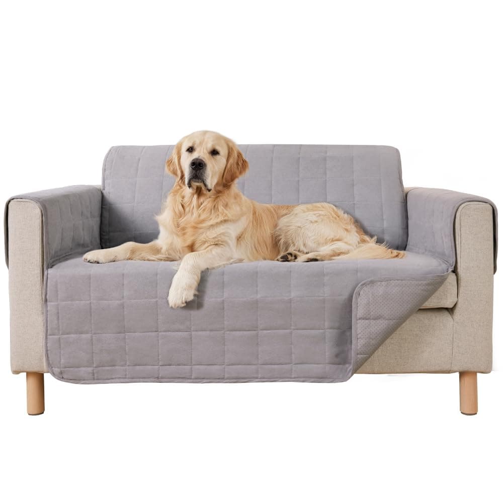Gorilla Grip 50" Waterproof Slip-Resistant Loveseat Cover, Gray