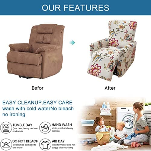 Eco-Ancheng Recliner Slipcovers for Lazy Boy Chair with Pocket