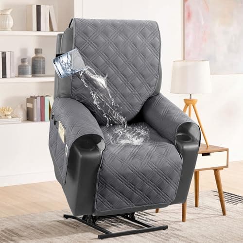 H.VERSAILTEX 100% Waterproof Recliner Chair Cover Brown/Beige — Grey/Beige