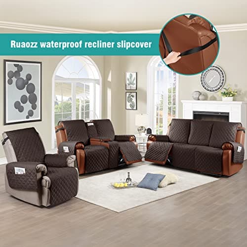 Ruaozz Adjustable Elastic Straps for Recliner Chair Covers - Loveseat, Recliner, 3 Seater Couch - Quick Size Adjustment, Black, Ideal for Home Use