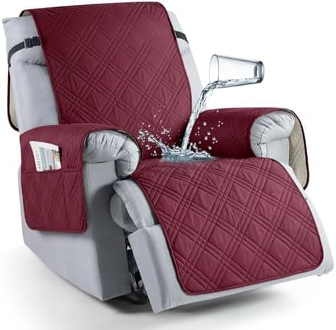 TAOCOCO 100% Waterproof Non Slip Covers for Recliner Chair with Pocket  
Best Non Slip Covers for Recliner Chairs with Pockets for Kids and Pets (2|6")  
Washable 100% Waterproof Recliner Chair Protector for Kids and Pets, OEKO-TEX Certified (2|6", C