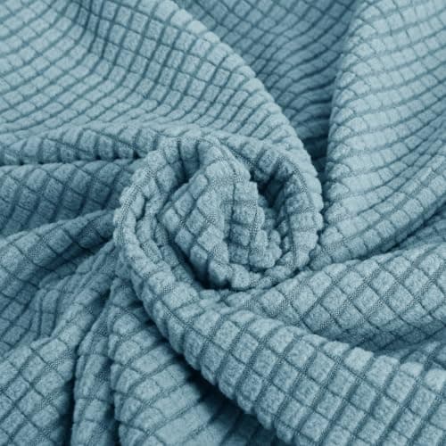 JIVINER Stretch Universal Couch Cover, Light Gray Rhomb, Large — Greyish Blue