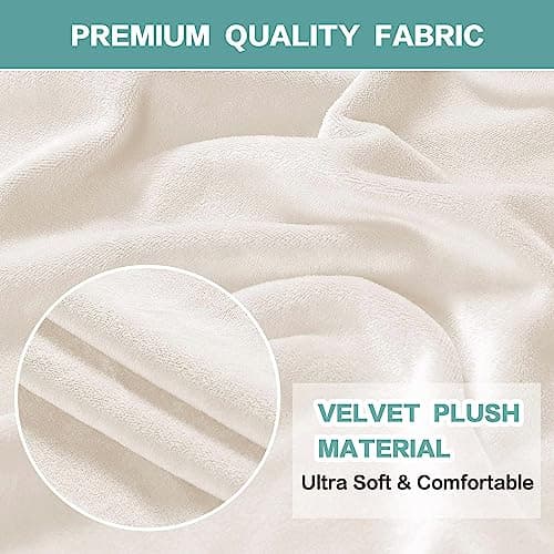 Ivory Turquoise Loveseat Covers for Velvet Couch with Elastic Bottom