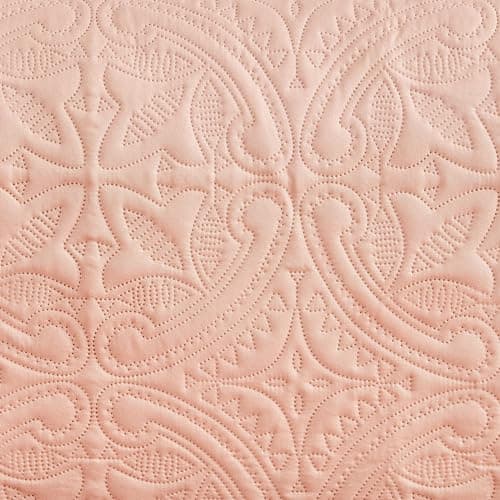 Great Bay Home Taupe Scallop Print Stain Resistant Recliner Cover — Solid - Dusty Rose / Taupe