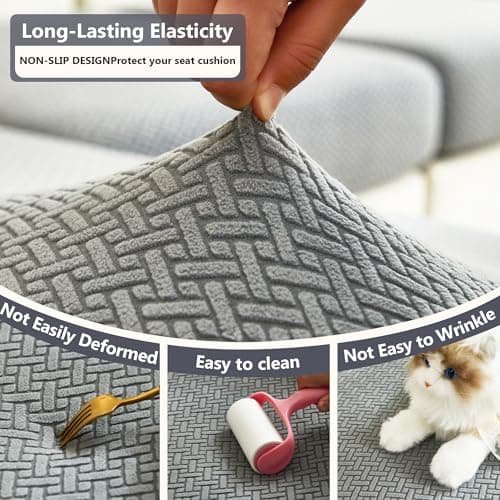 2024 Magic Wear-Resistant Sofa Cover for Sectionals (Texture-Gray, Extra Large)