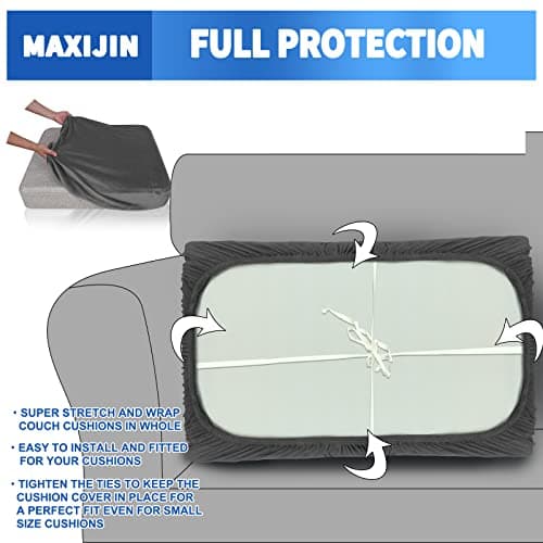 MAXIJIN Velvet Chaise Cover for L Shaped Sofa with Elastic Bottom (Gray)