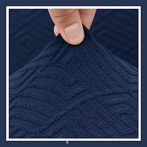 XINEAGE Dark Gray Stretch Jacquard Recliner Chair Covers (4 Pieces) — Navy Blue