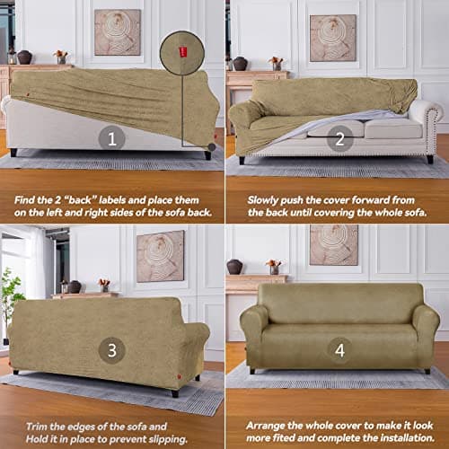 Molasofa Sofa Covers - Couch Cover for Dogs, Cats, and Kids (Sofa, Mustard)