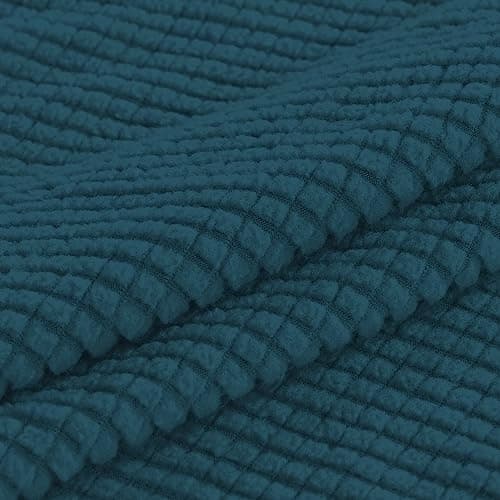 Turquoize 3-Piece Sofa Covers for 2-Cushion Couch, Washable Biscotti Beige Jacquard Slipcovers — Deep Teal