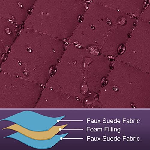 MeilleMaison Non-Slip Recliner Sofa Cover for 2 Seater Couch (Wine/Tan)