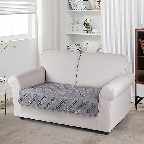 TAOCOCO 100% Waterproof Reversible Sofa Cover for Loveseat and U-Shaped Couches Light Gray
