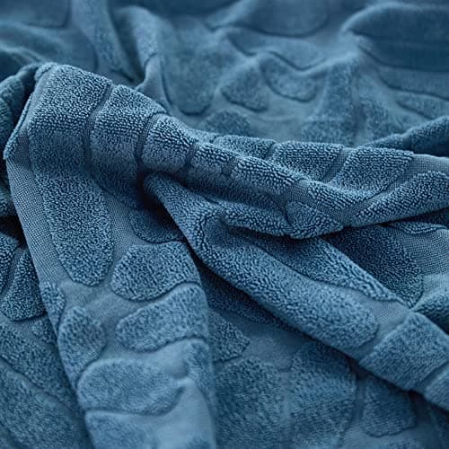 Jonuiony Wear-Resistant L-Shape Sectional Couch Slipcover (Dark Grey, Large) — Leaves Blue
